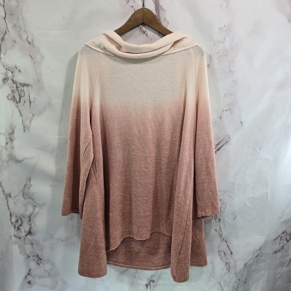 Torrid Sweater Womens 1X 1 Pink Off Shoulder Sweatshirt Ombre Super Soft Plush - Picture 5 of 11